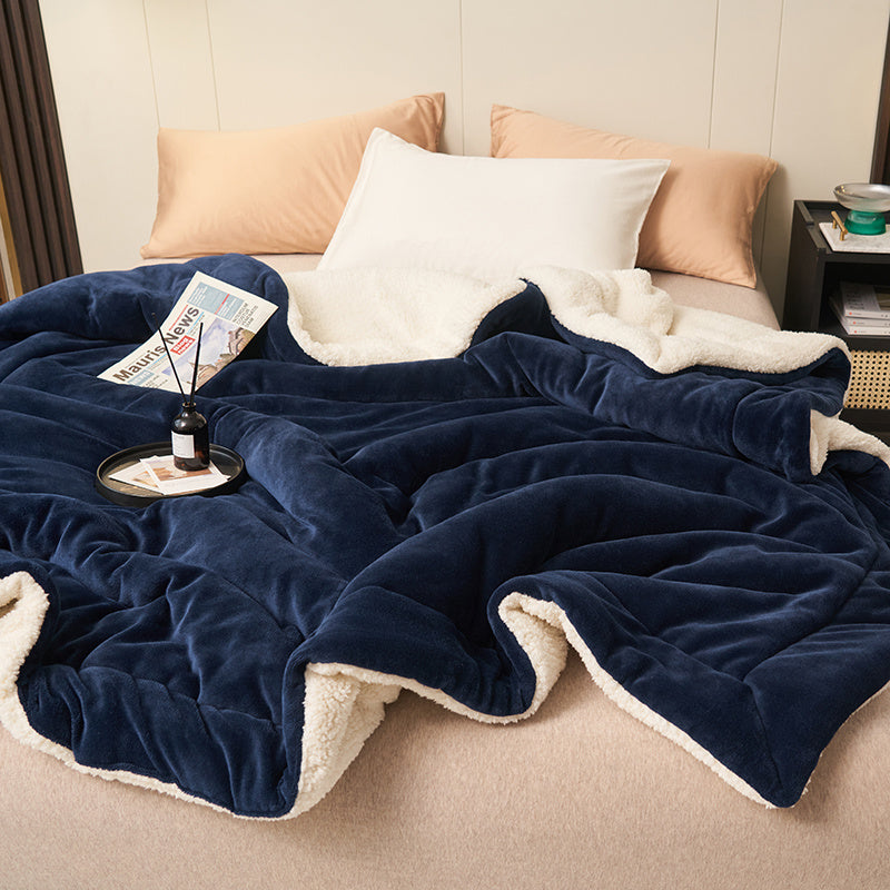 The Hollis Reversible Sherpa Throw Blanket, Plush Fleece