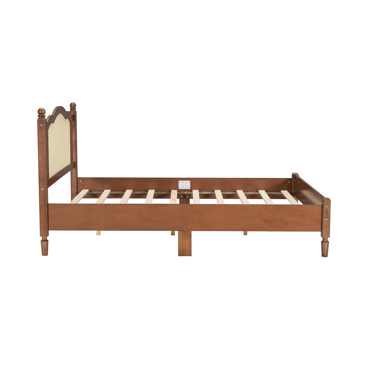 The Calla Rattan Arch Platform Bed, Walnut, Queen