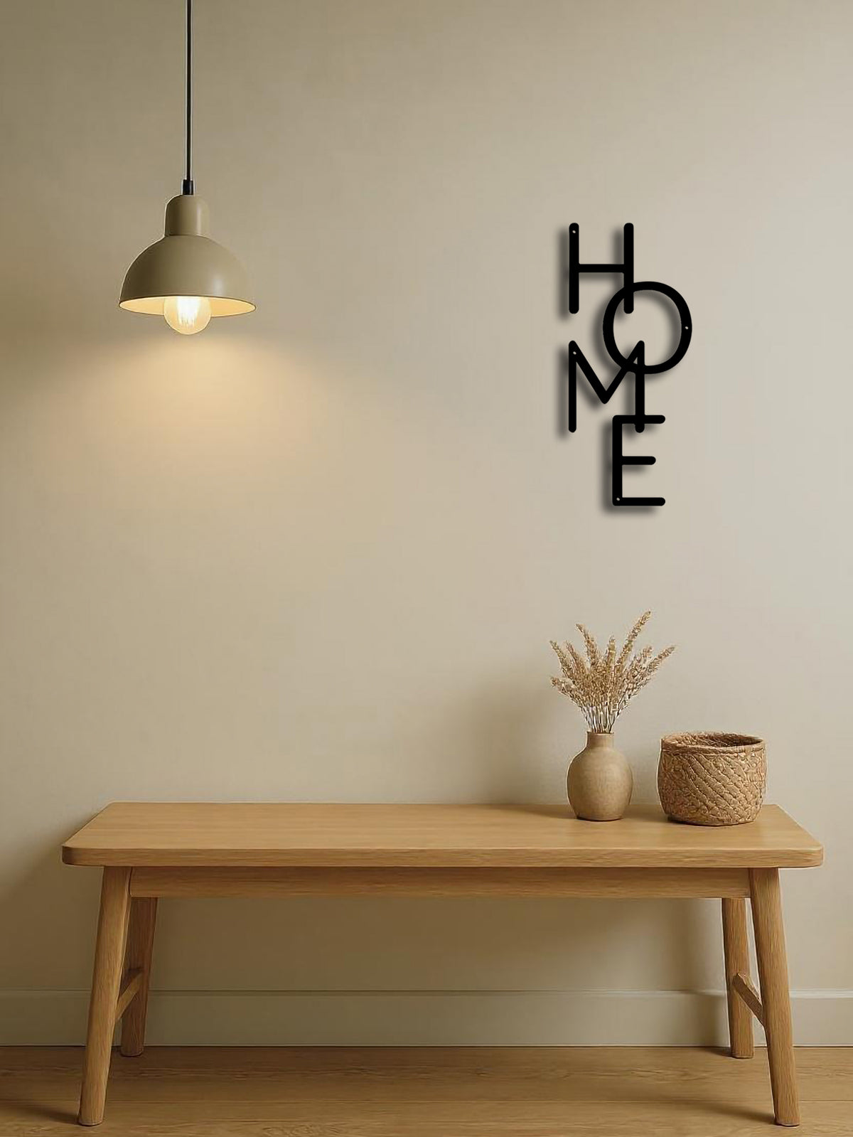 The Hearth Vertical HOME Metal Wall Word, Black, 11.8 in