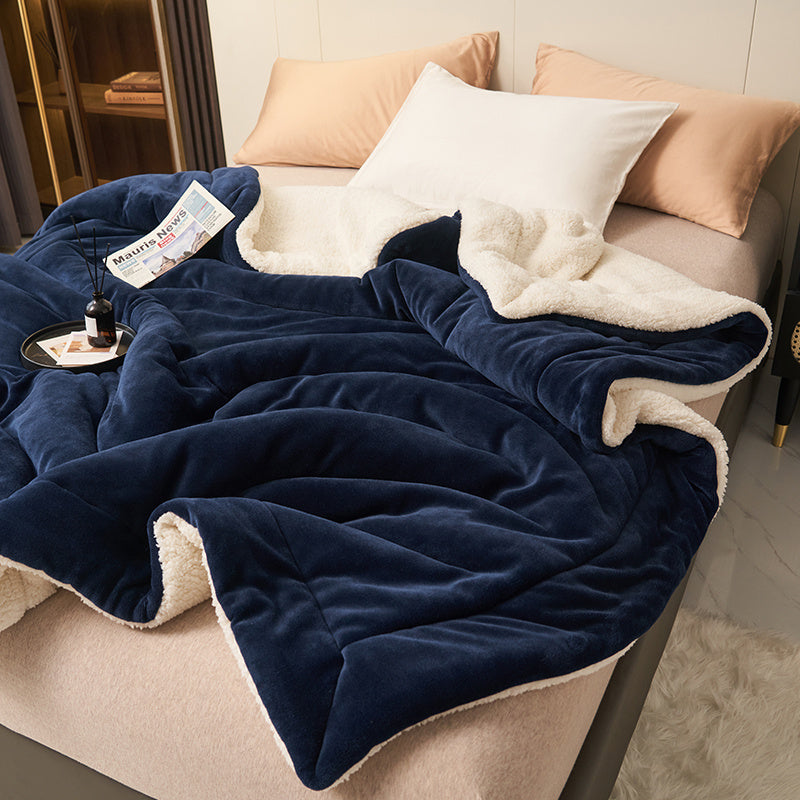 The Hollis Reversible Sherpa Throw Blanket, Plush Fleece