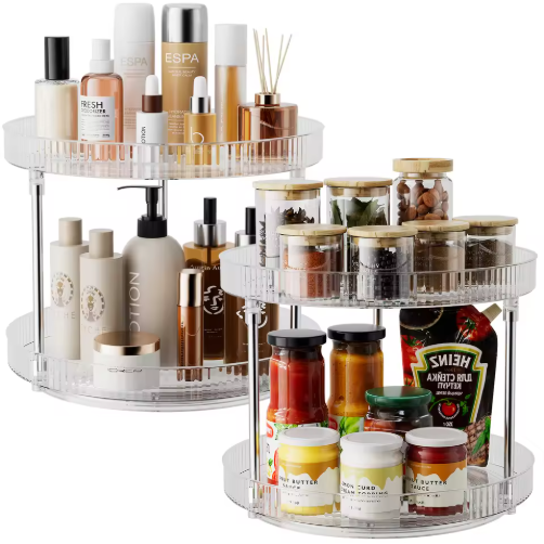 Lazy Spin Two-Tier Turntable Organizer
