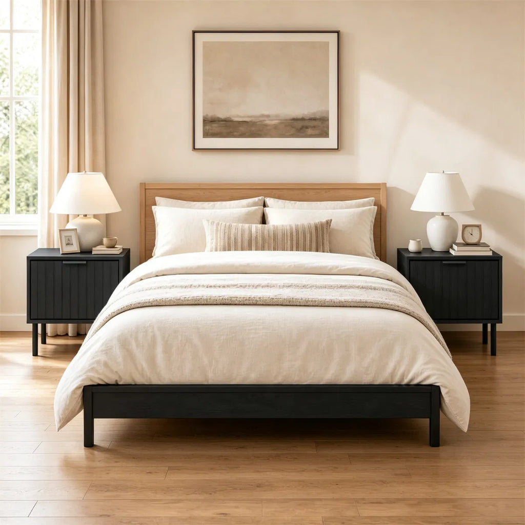 The Sable Fluted Drawer Nightstands, Black, Set of 2