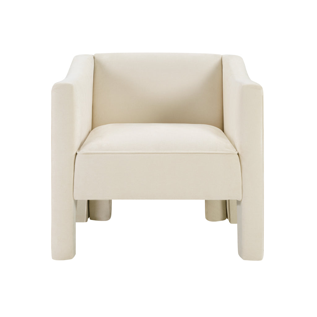 The Margot Sculptural Barrel Chair, Cream Chenille, view 2