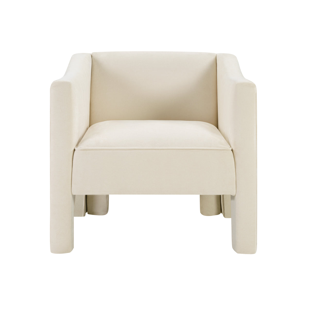 The Margot Sculptural Barrel Chair, Cream Chenille, view 2