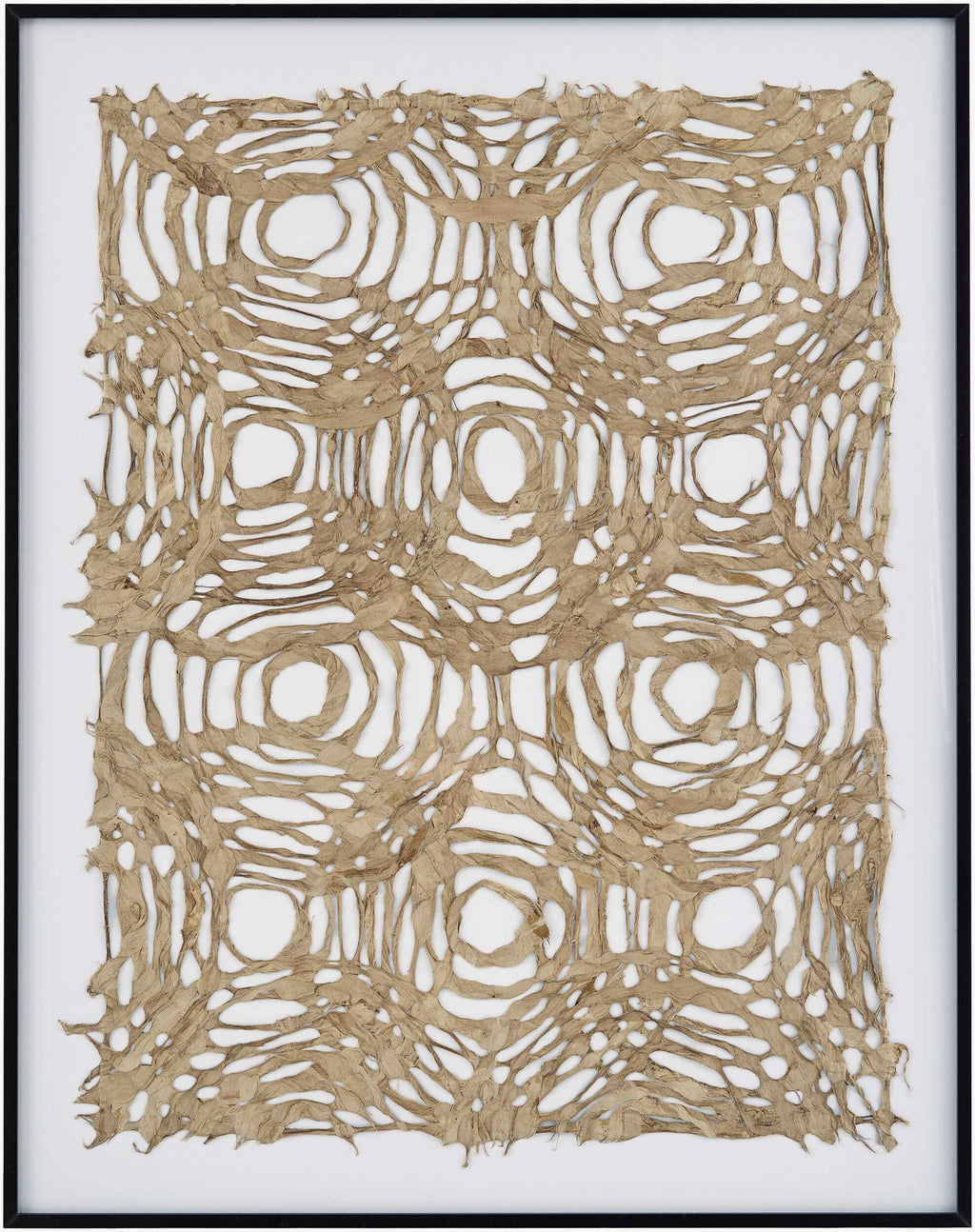 The Vernaison Sculpted Paper Wall Art, Natural and White, 28 x 22 in