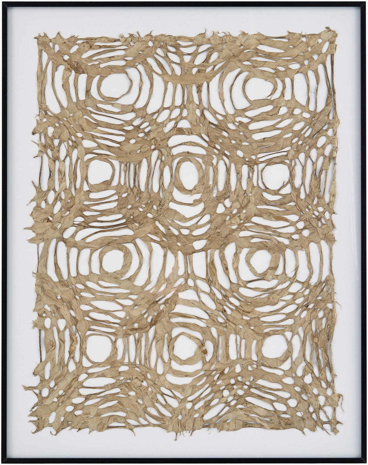 The Vernaison Sculpted Paper Wall Art, Natural and White, 28 x 22 in