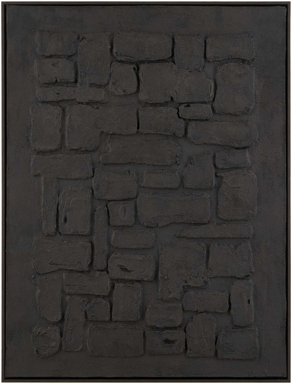 The Hoogeloon Textured Stone Canvas Wall Art, Black, 32 x 24 in