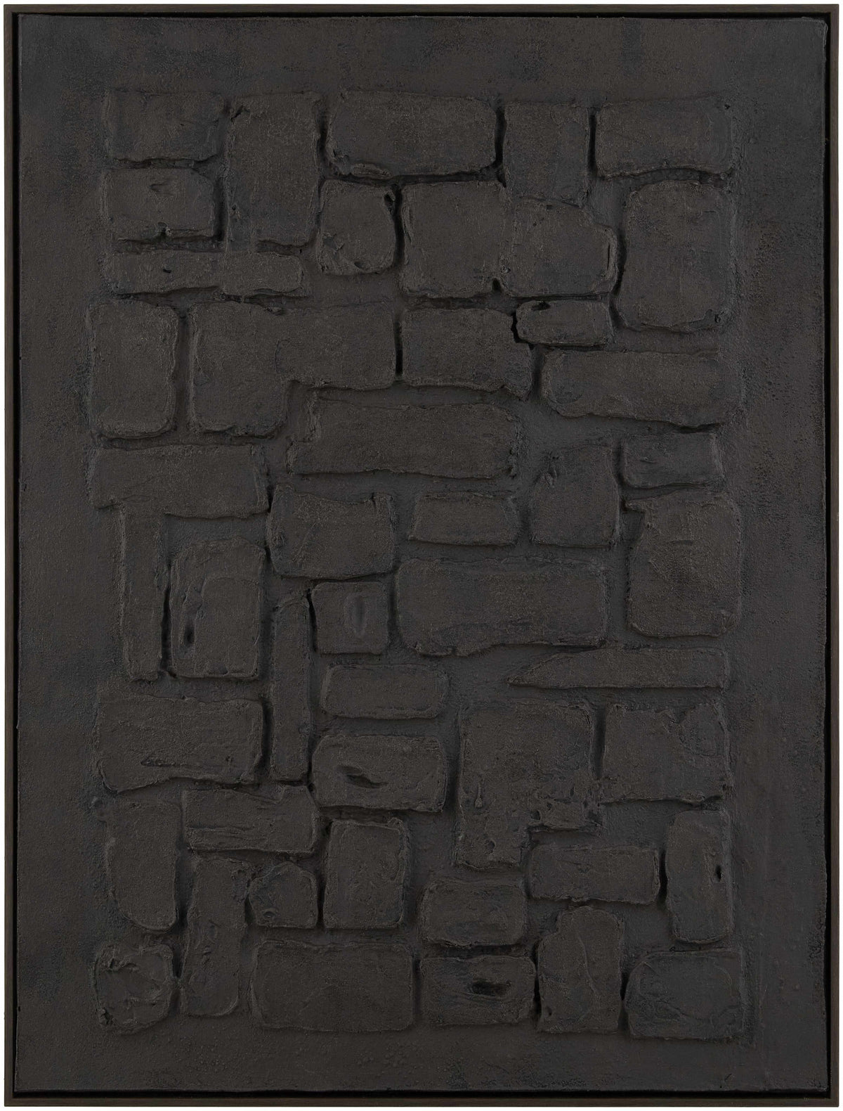 The Hoogeloon Textured Stone Canvas Wall Art, Black, 32 x 24 in