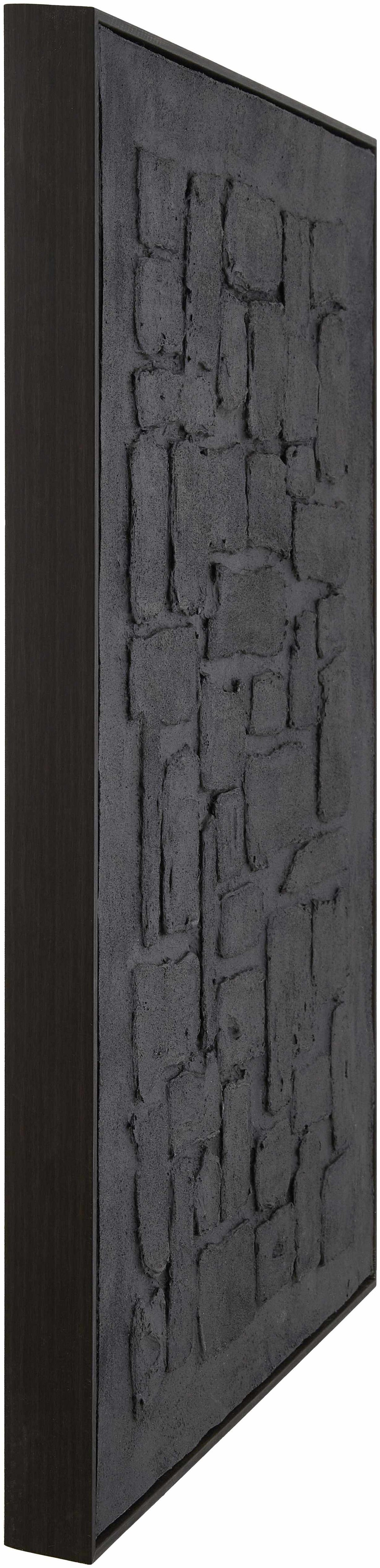 The Hoogeloon Textured Stone Canvas Wall Art, Black, 32 x 24 in
