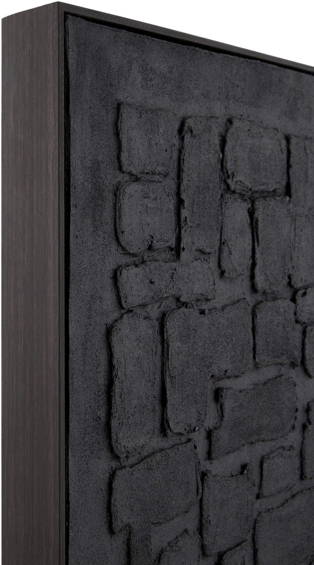 The Hoogeloon Textured Stone Canvas Wall Art, Black, 32 x 24 in