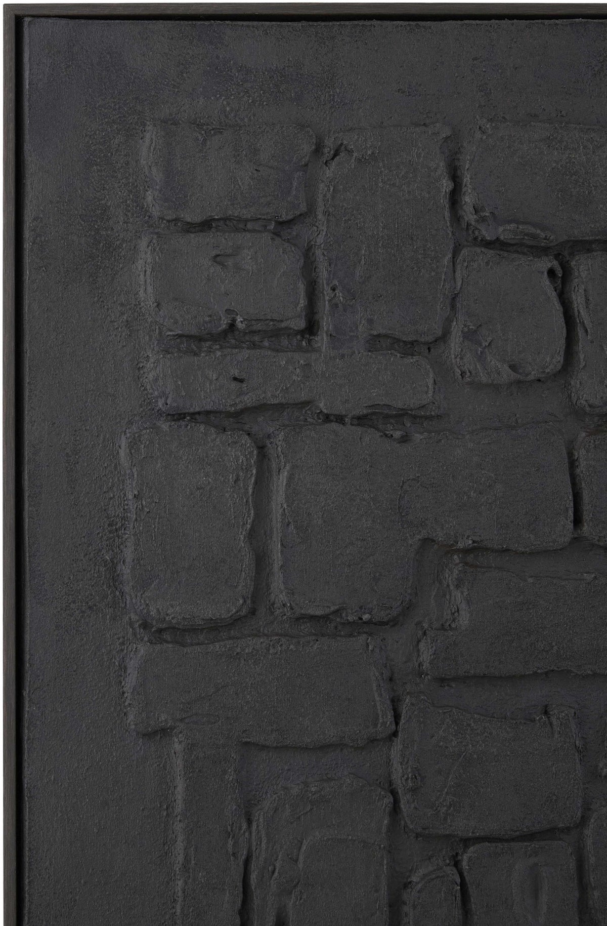 The Hoogeloon Textured Stone Canvas Wall Art, Black, 32 x 24 in