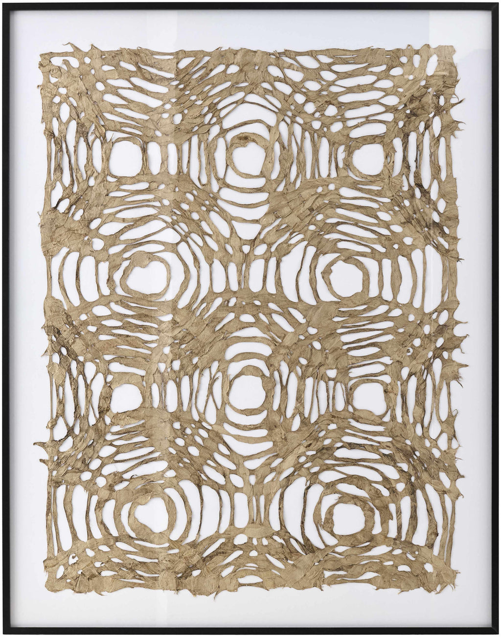 The Vernaison Sculpted Paper Wall Art, Natural and White, 28 x 22 in