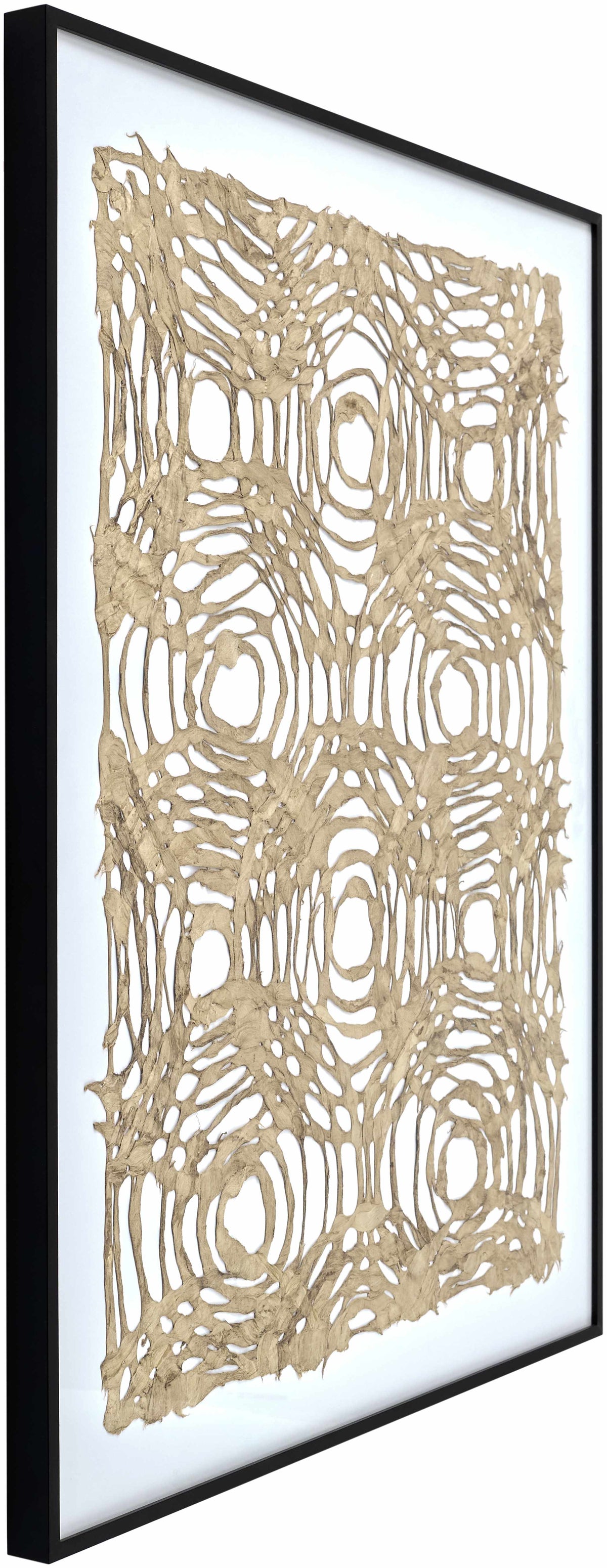 The Vernaison Sculpted Paper Wall Art, Natural and White, 28 x 22 in