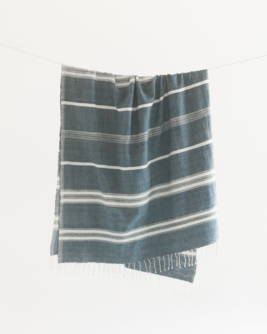 The Selah Hand-Woven Striped Cotton Throw