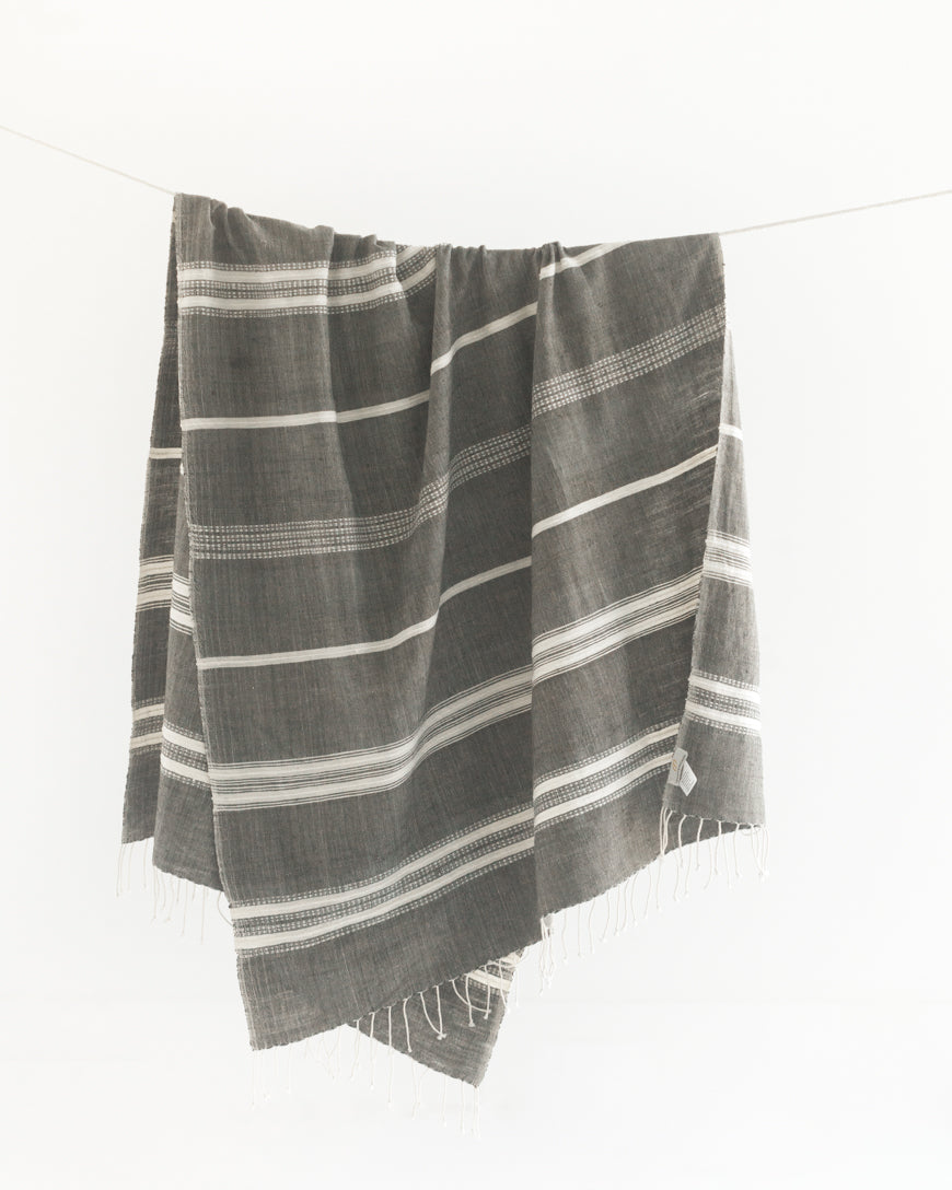 The Selah Hand-Woven Striped Cotton Throw