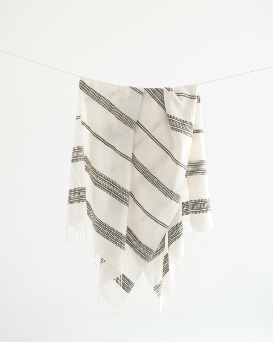 The Selah Hand-Woven Striped Cotton Throw