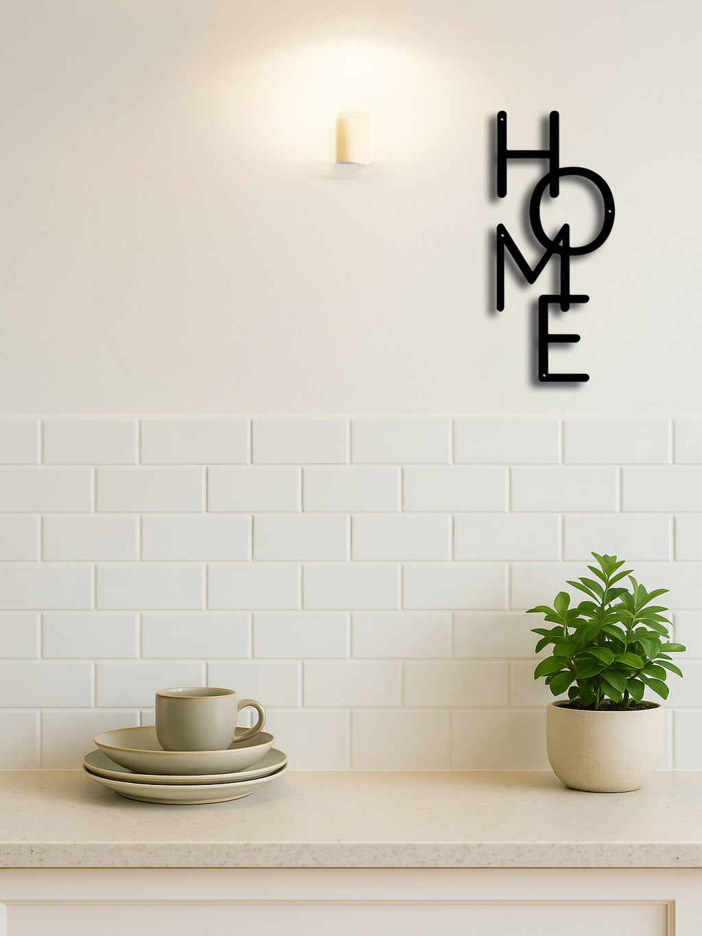 The Hearth Vertical HOME Metal Wall Word, Black, 11.8 in