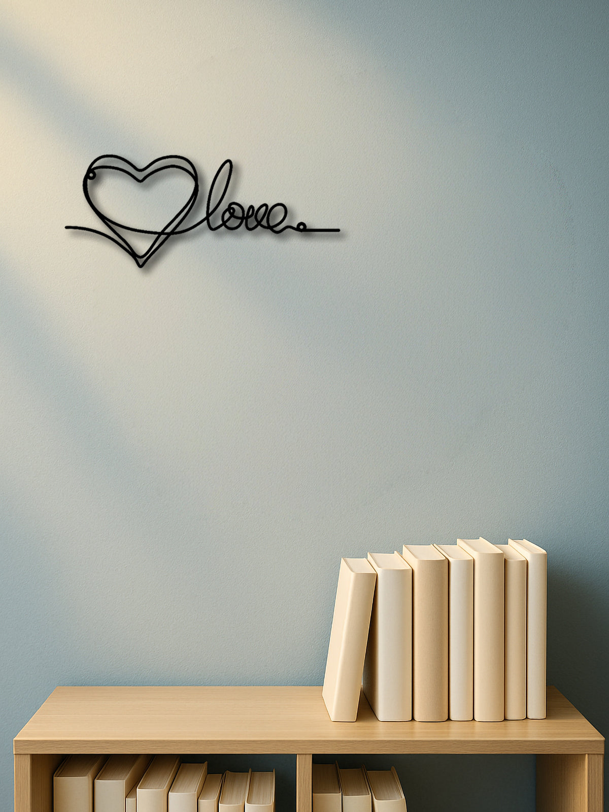 The Amour Heart and Love Script Metal Wall Art, Black, 12.6 in