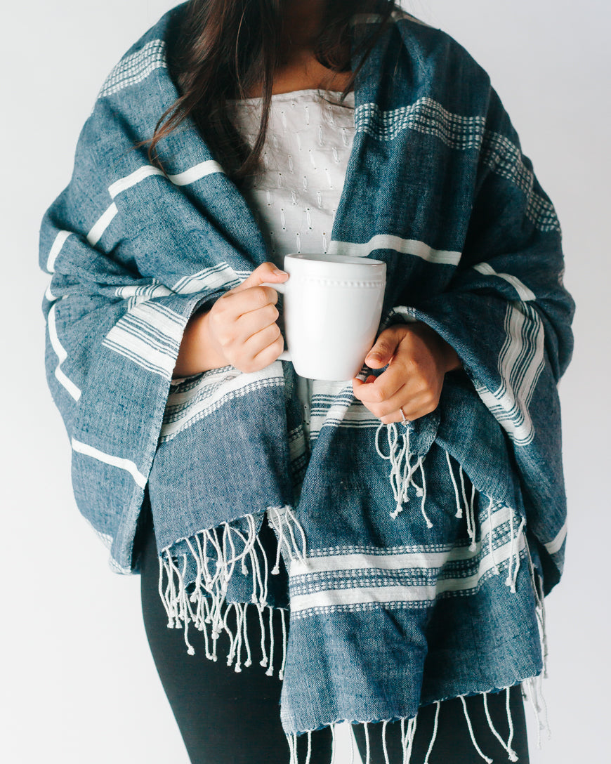 The Selah Hand-Woven Striped Cotton Throw