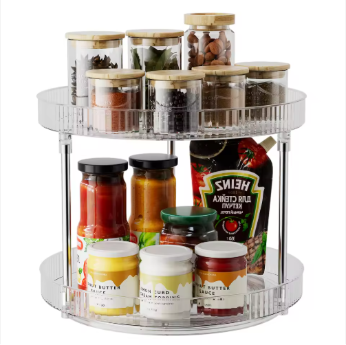 Lazy Spin Two-Tier Turntable Organizer