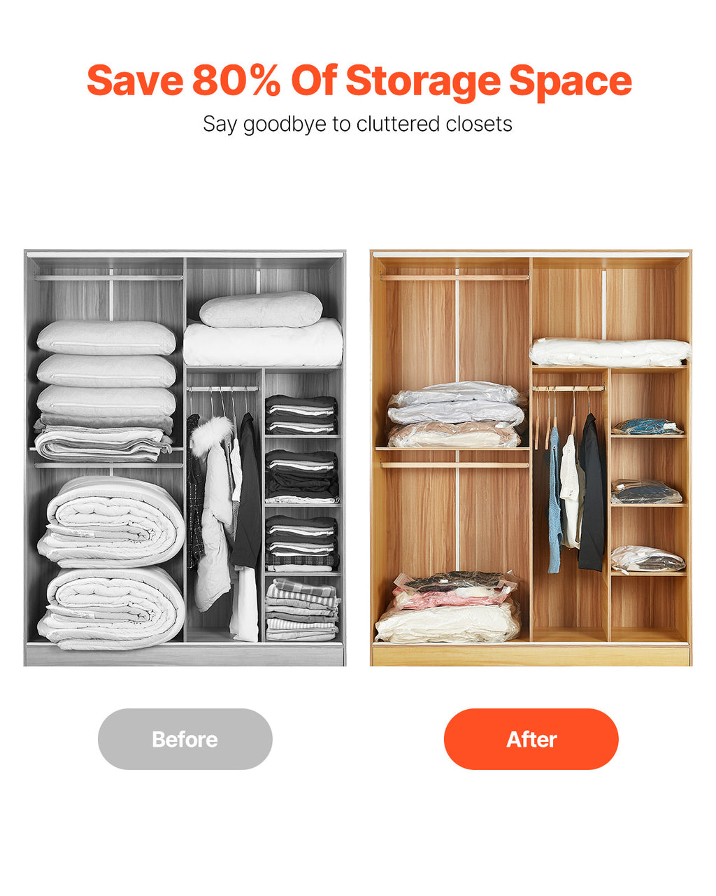 Cloud Compress Vacuum Storage Bags (20-Pack + Hand Pump)