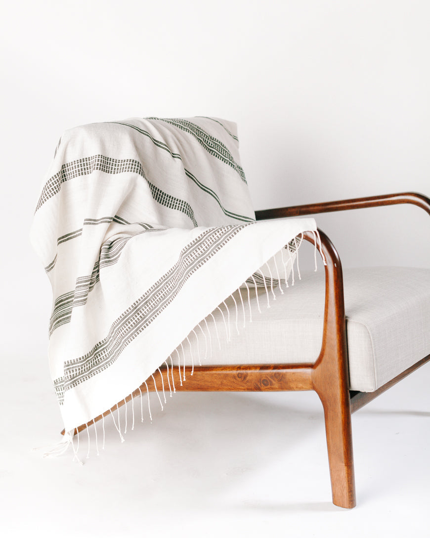 The Selah Hand-Woven Striped Cotton Throw
