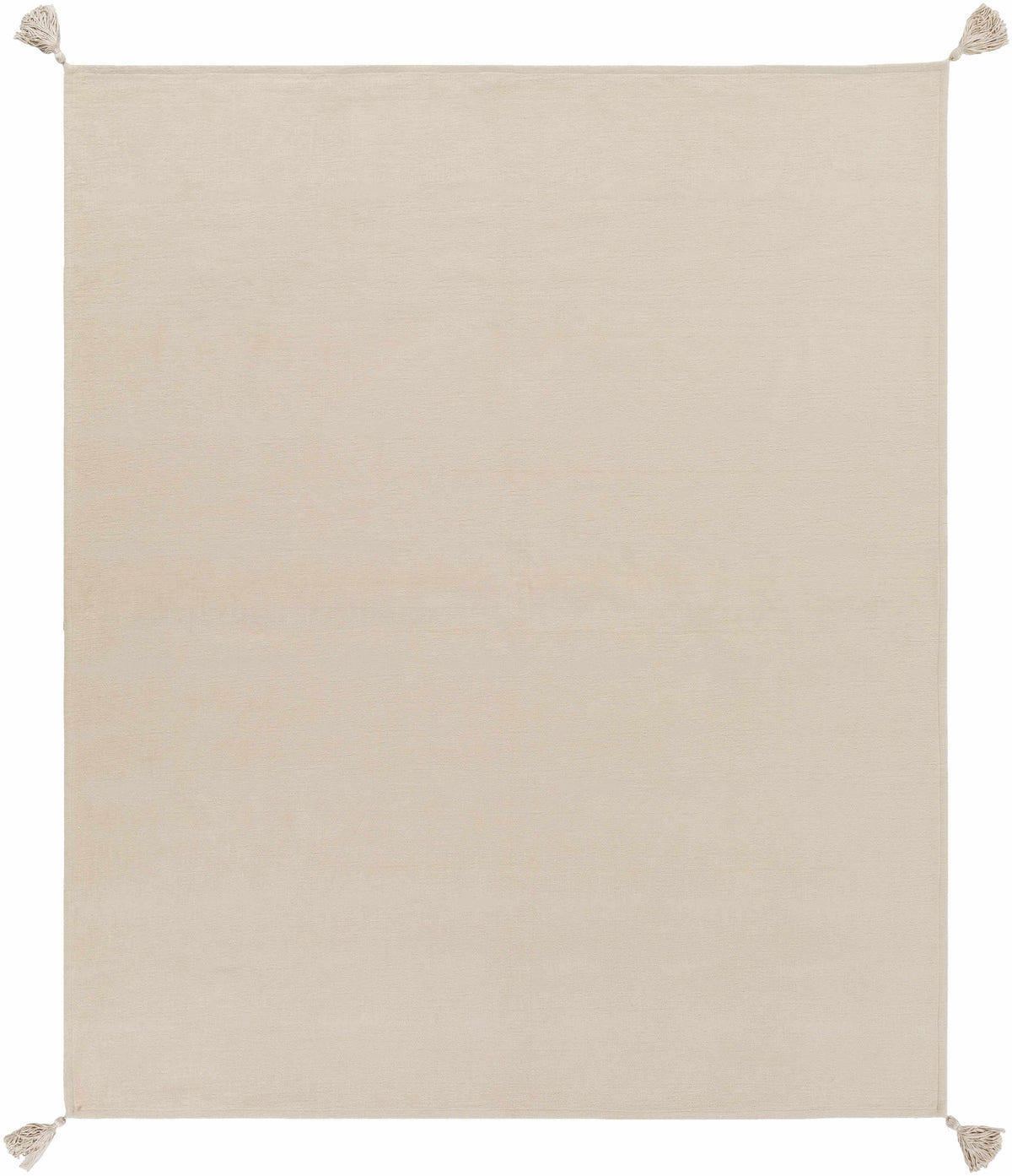 The Elsie Tasseled Woven Cotton Throw, Beige