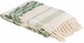 The Whitley Hand-Woven Cotton Throw, Cream and Sage Stripe